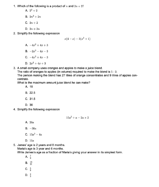 Solved 1. Which of the following is a product of n and 2n+2 | Chegg.com