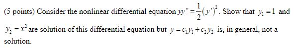 Solved Consider the nonlinear differential equation | Chegg.com