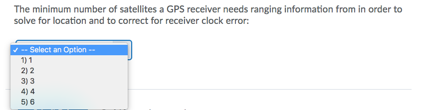 Solved The minimum number of satellites a GPS receiver needs | Chegg.com