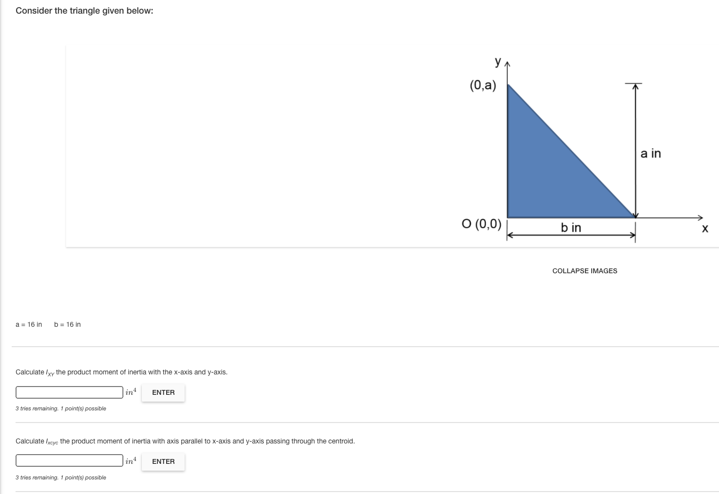 Solved Consider the triangle given below: (0,a) a in O (0,0) | Chegg.com