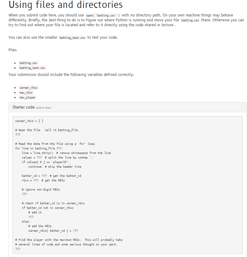 Solved Calculating baseball statistics in a file 10 points