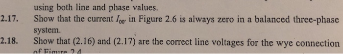 Solved using both line and phase values. Show that the | Chegg.com