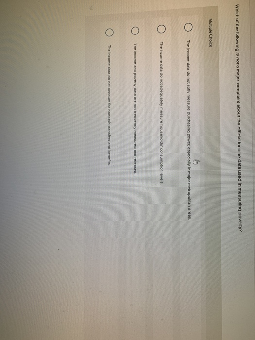 Solved Which of the following is not a major complaint about | Chegg.com