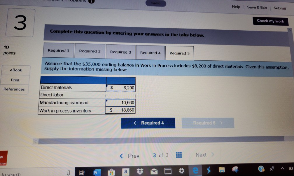 Solved Saved Help Save & Exit Submit 3 Check my work | Chegg.com