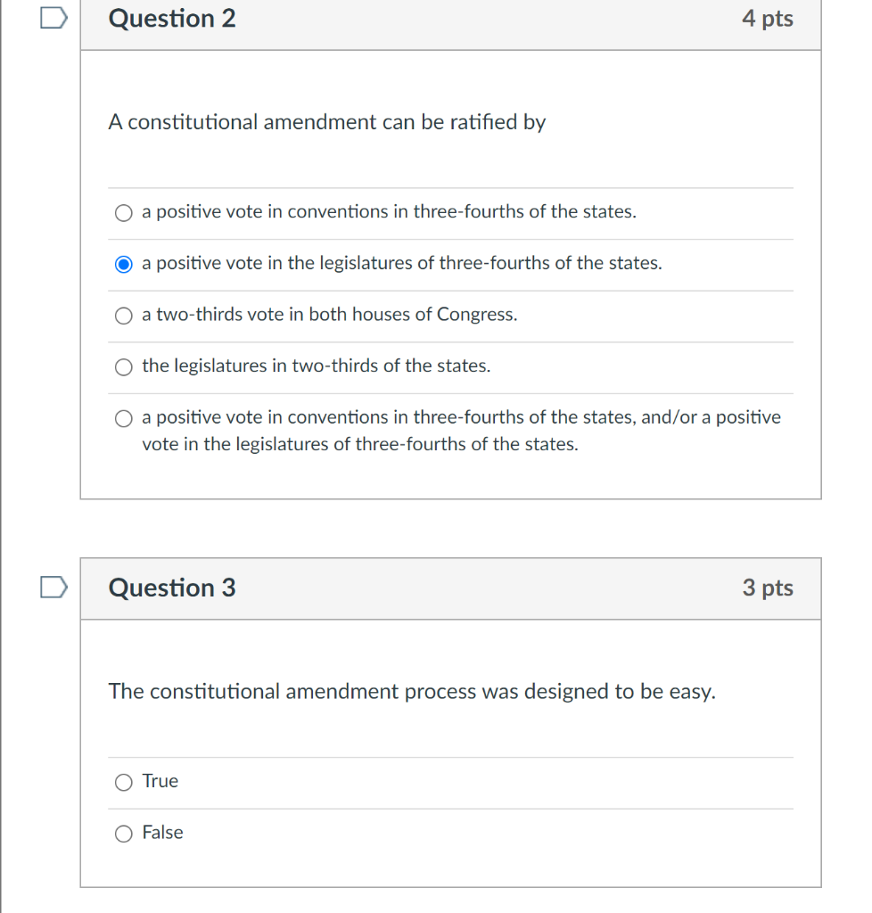 Solved Question 1 A constitutional amendment can be proposed | Chegg.com