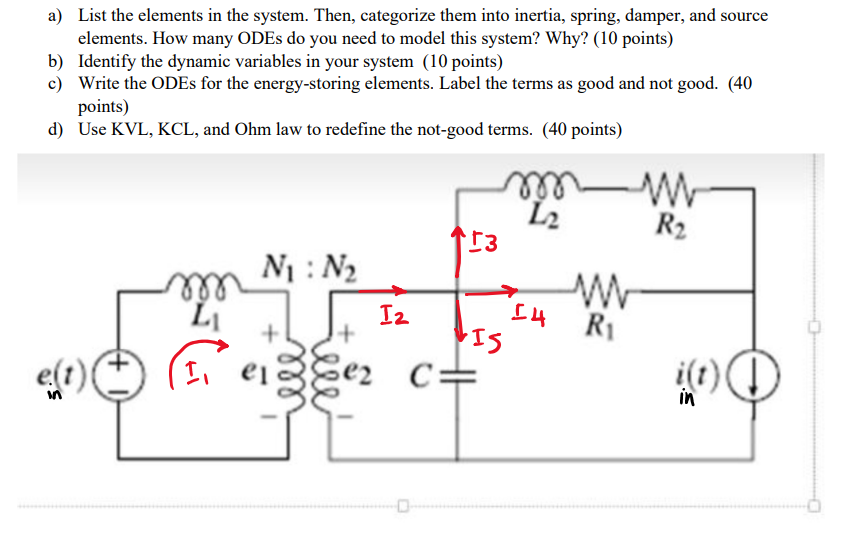 For part A the elements are: L1 and L2 for | Chegg.com