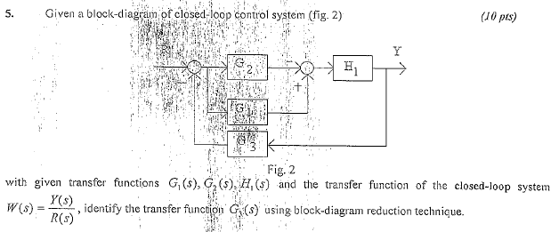 Solved (10 pts) 5. iven a block-diagram of closed-loop | Chegg.com