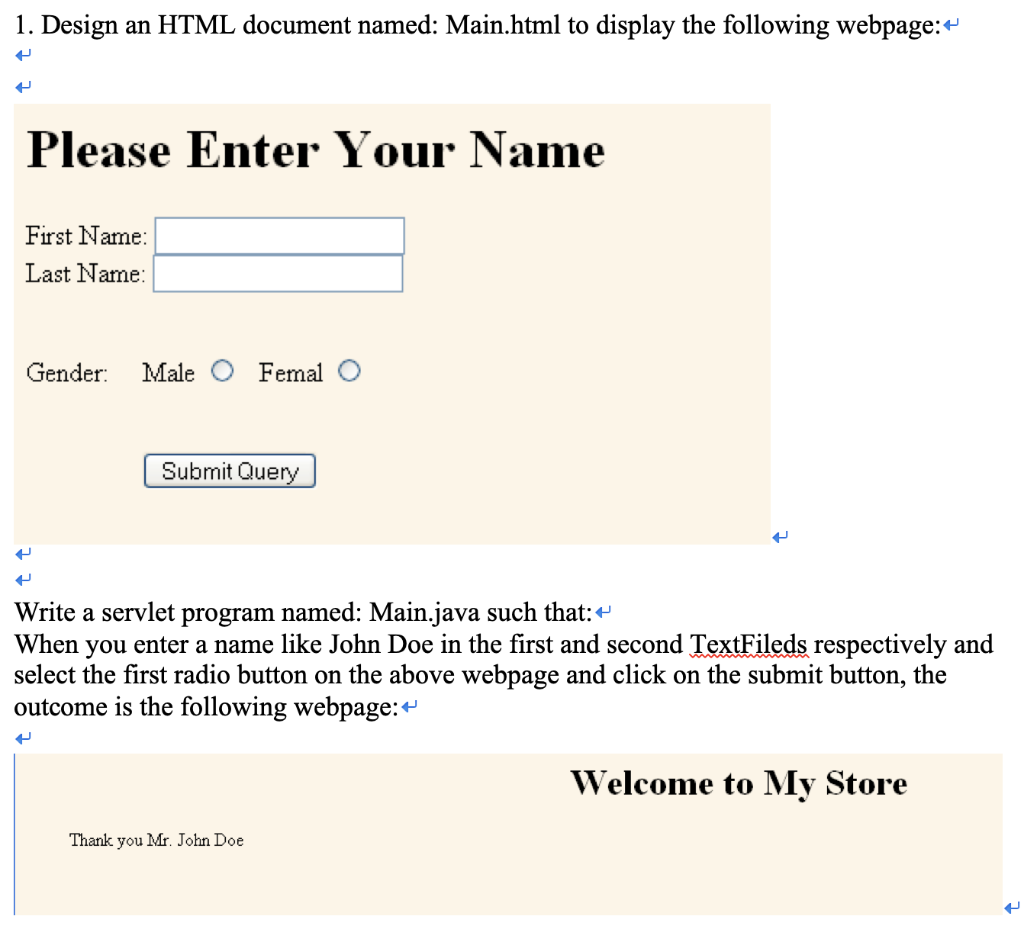 Solved 1. Design an HTML document named: Main.html to | Chegg.com