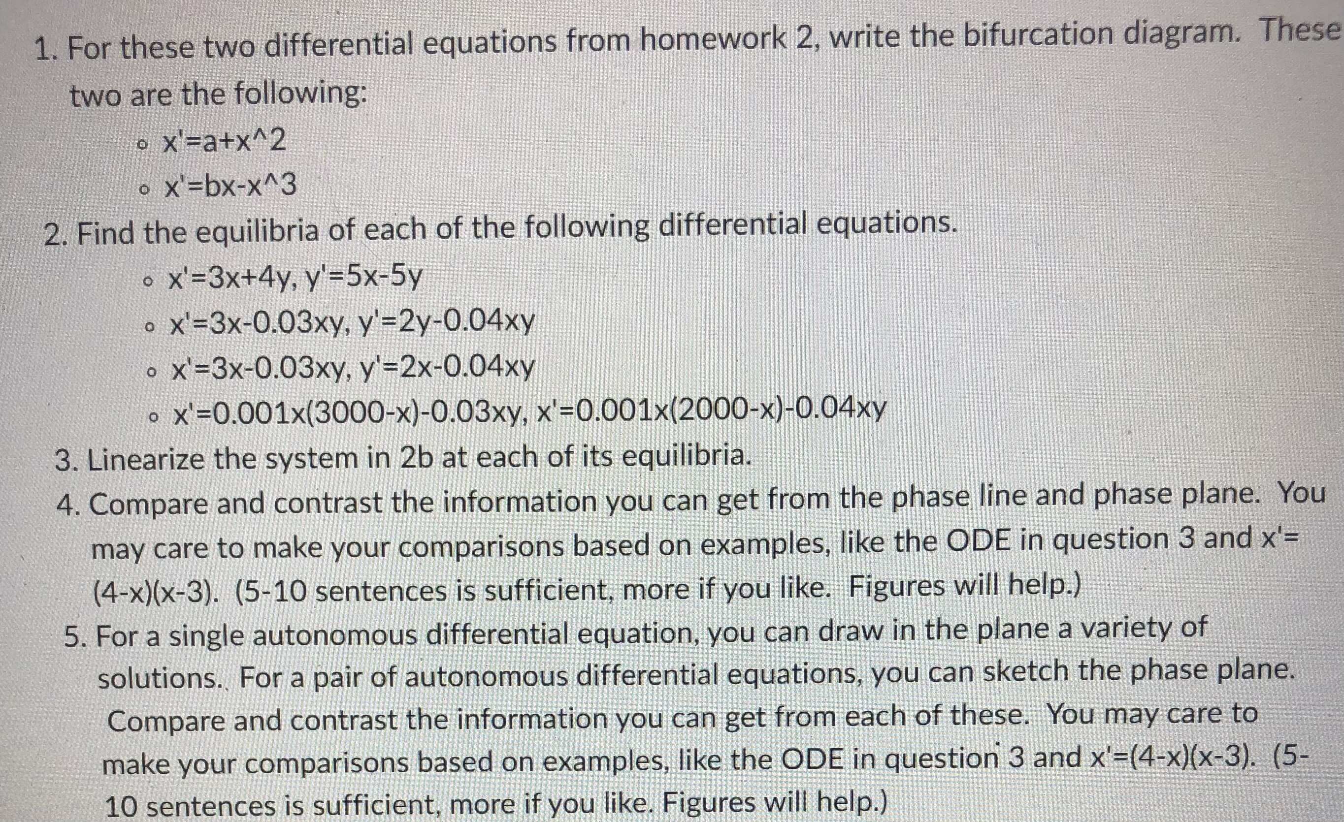 This Is From A Mathematical Modeling Class. Please | Chegg.com