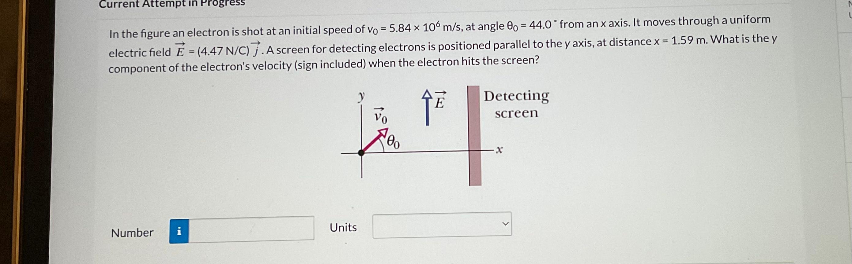 Solved In the figure an electron is shot at an initial speed | Chegg.com