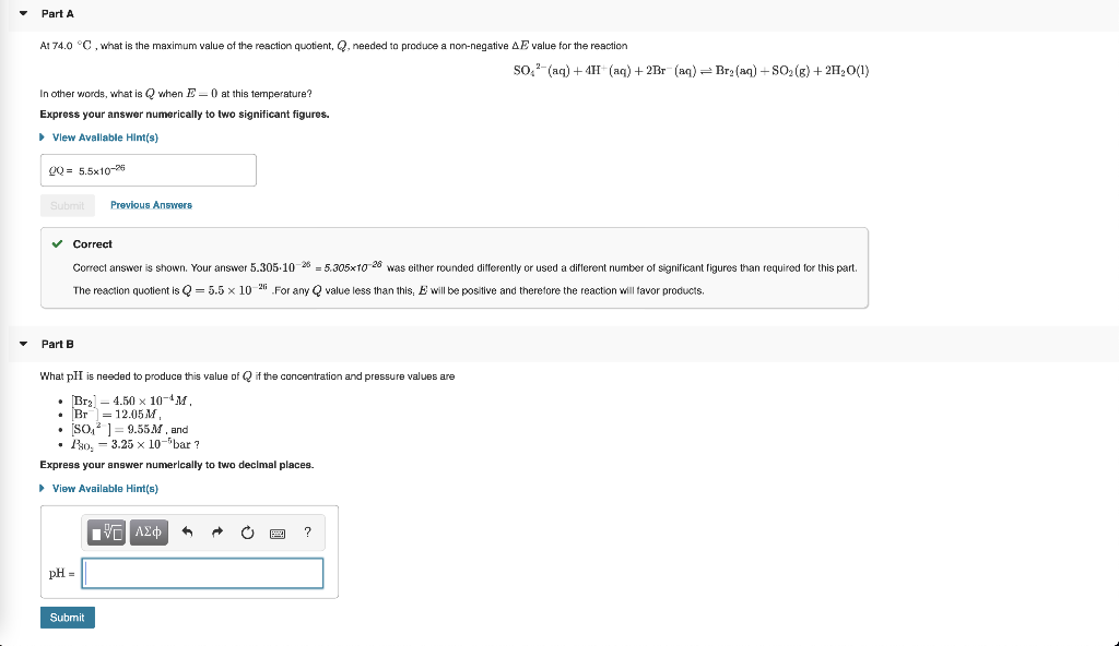 Solved Part A At 74 0 C What Is The Maximum Value Of Th Chegg Com