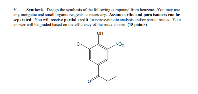 Solved V. Synthesis. Design the synthesis of the following | Chegg.com