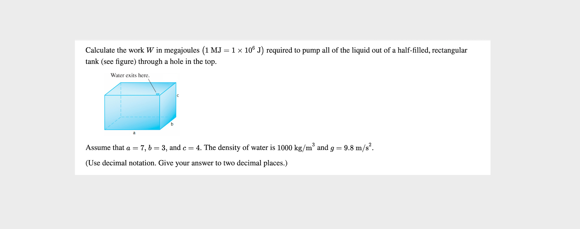 Solved Calculate The Work W In Megajoules 1 Mj 1 X 106 Chegg Com