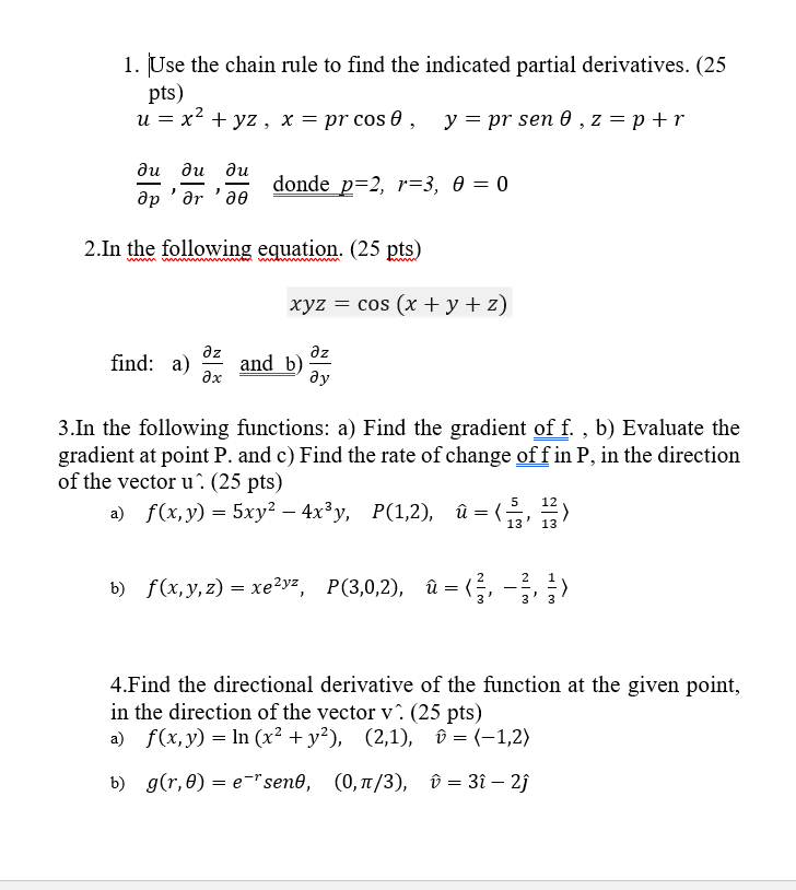 Solved 1 Use The Chain Rule To Find The Indicated Partia Chegg Com