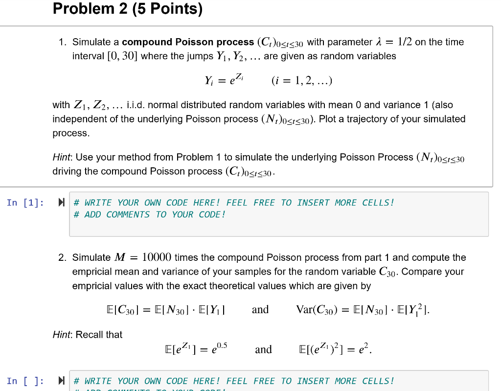 Problem 2 (5 Points) 1. Simulate a compound Poisson