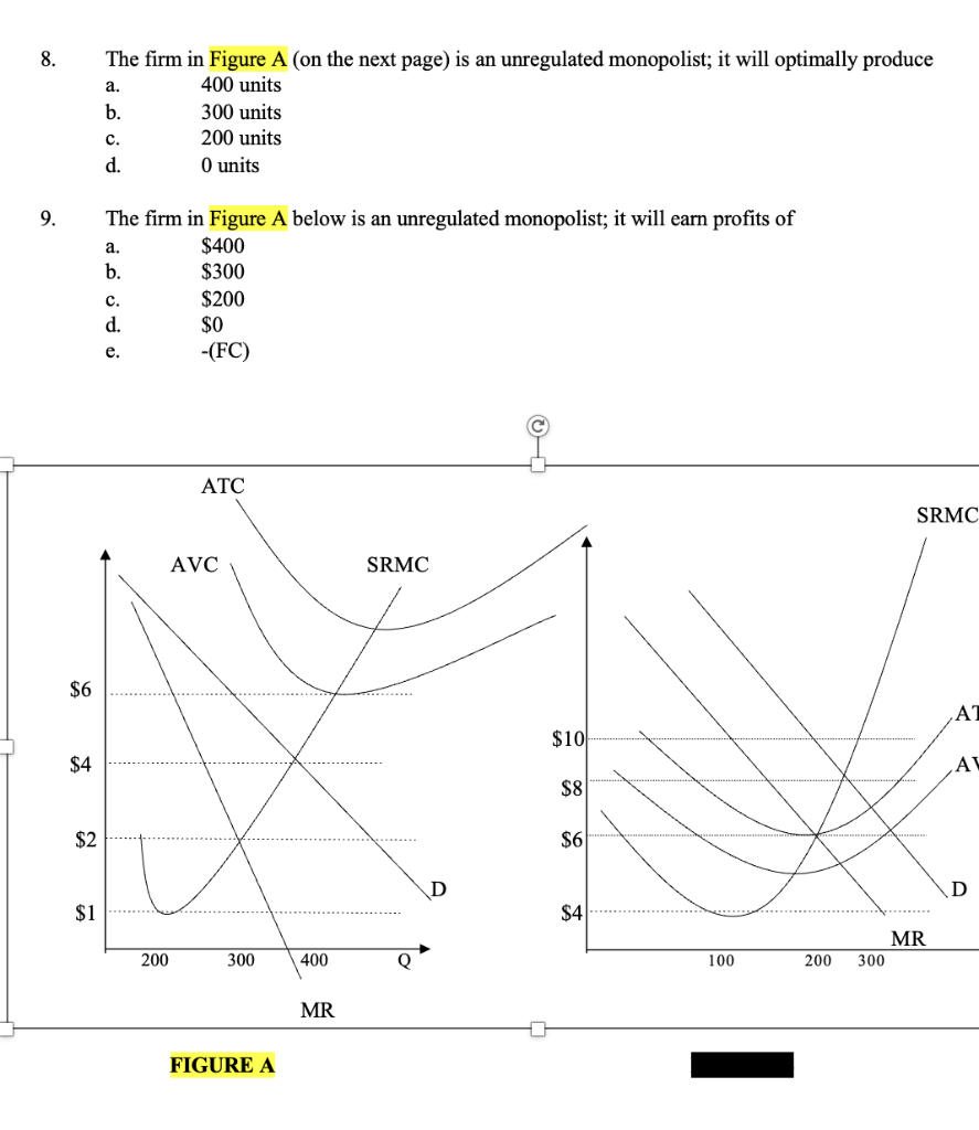 Solved 8. The firm in Figure A (on the next page) is an | Chegg.com