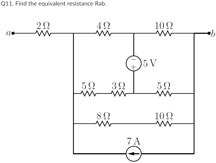 Solved Q11. Find the equivalent resistance Rab. | Chegg.com