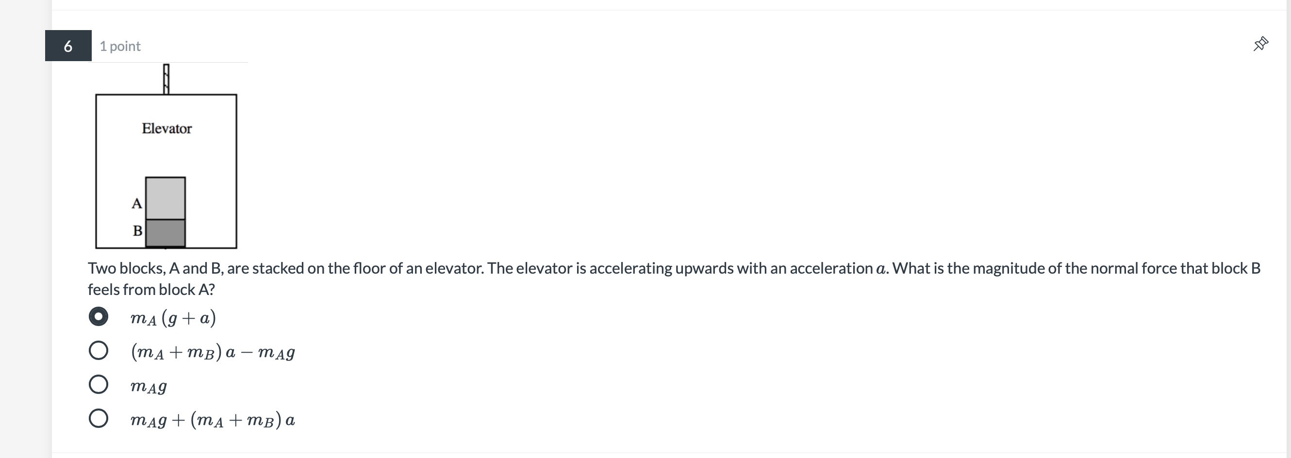 Solved 6 1 Point Do Elevator A B Two Blocks, A And B, Are | Chegg.com