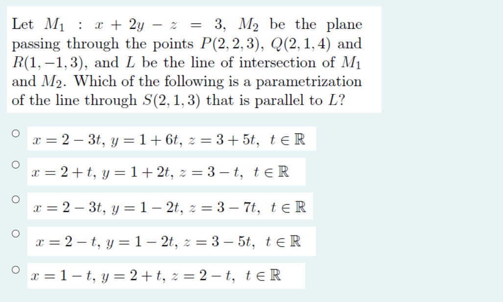 2 Let Mi X 2y 3 M2 Be The Plane Passing Thro Chegg Com