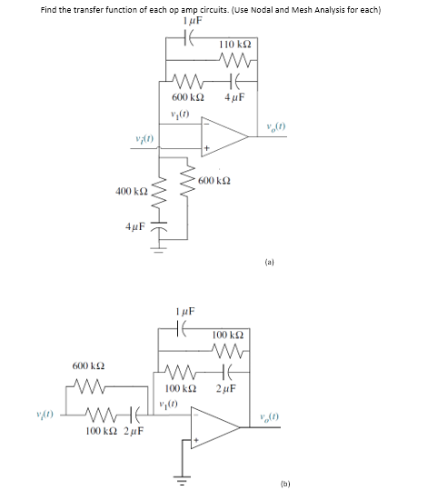 Solved Find the transfer function of each op amp circuits. | Chegg.com