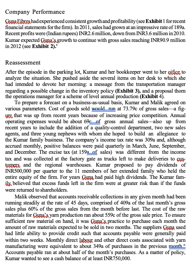 Company performance guna fibres had experienced consistent growth and profitability (see exhibit 1 for recent financial state