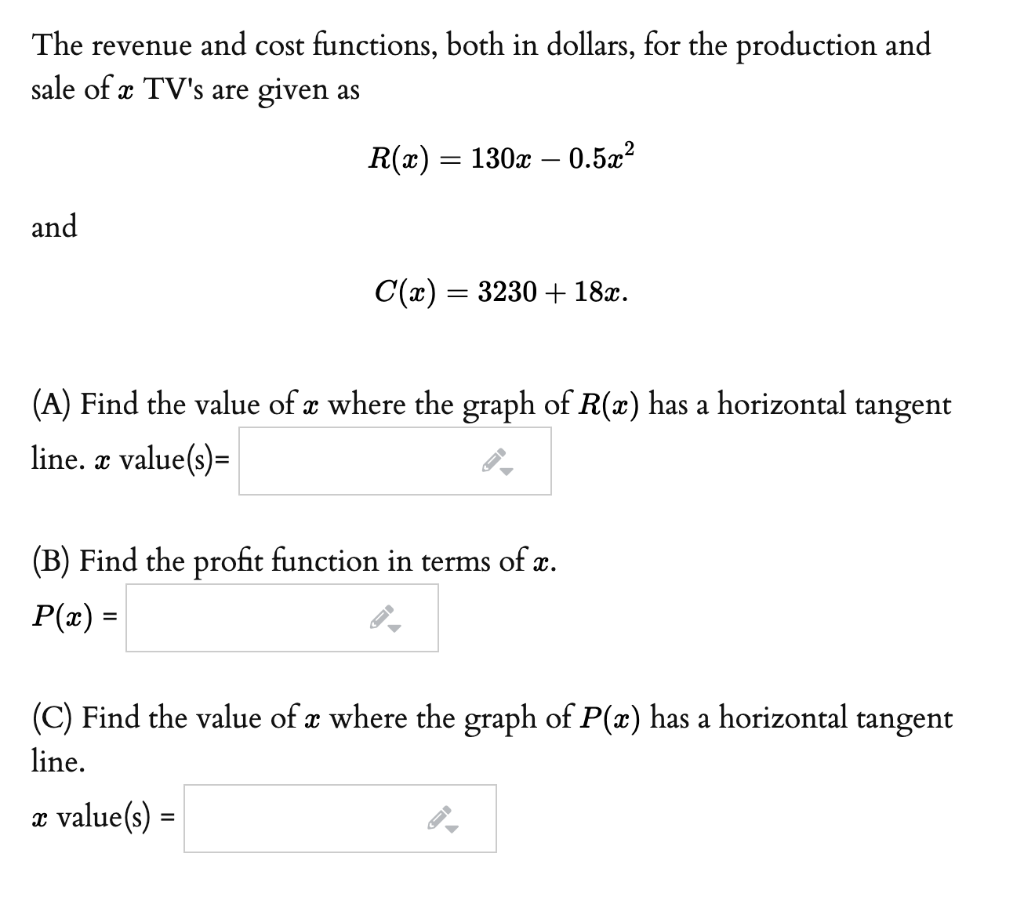 Solved The revenue and cost functions, both in dollars, for | Chegg.com