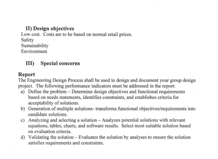 MEEN232 Strength of Materials Design project Design