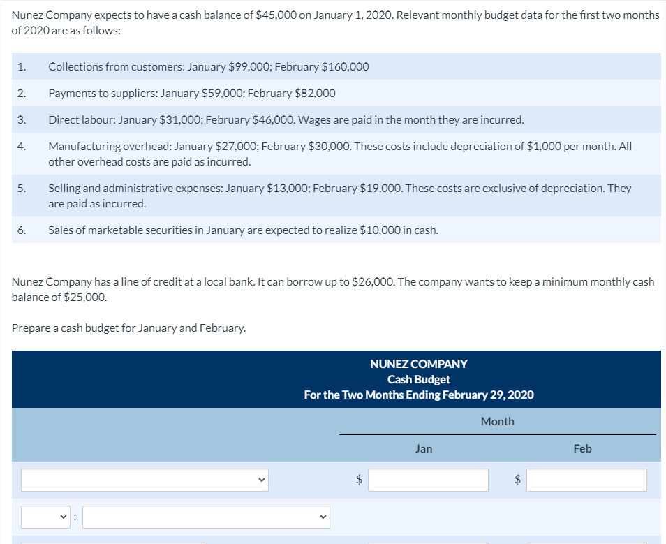 solved-nunez-company-expects-to-have-a-cash-balance-of-chegg