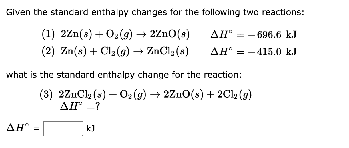 define standard enthalpy of reactions