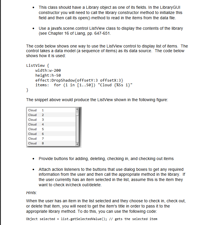 Final Project For Java Gui AA. Final Project - Improved JavaFX GUI Personal | Chegg.com