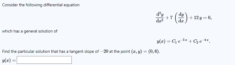 Solved Consider the following differential equation dạy dy | Chegg.com
