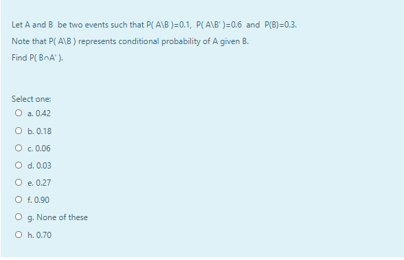 Solved Let A And B Be Two Events Such That PC A\B)=0.1, | Chegg.com