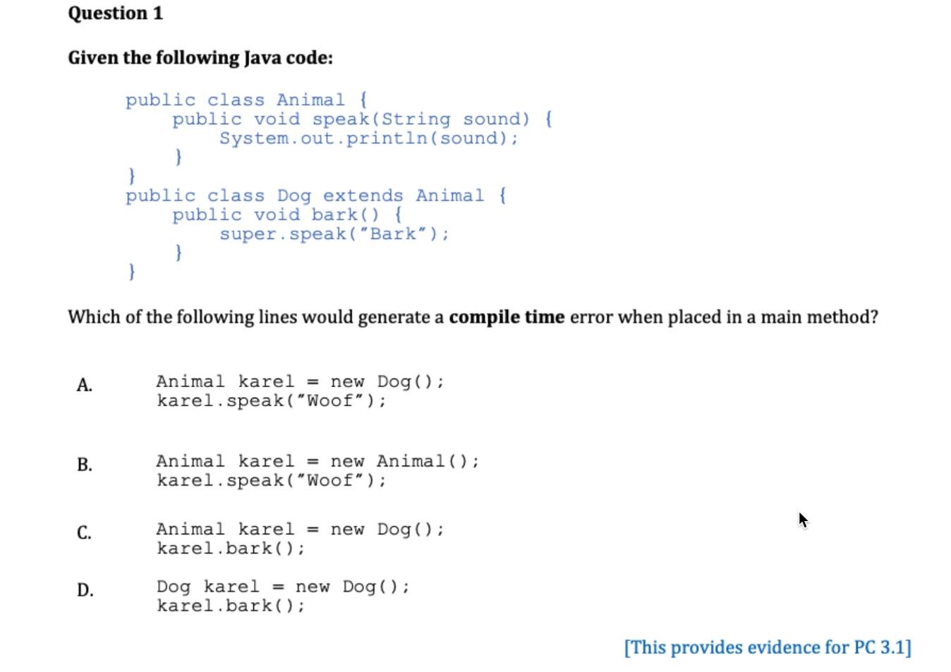 Solved C# Java class Animal { public void sound() {