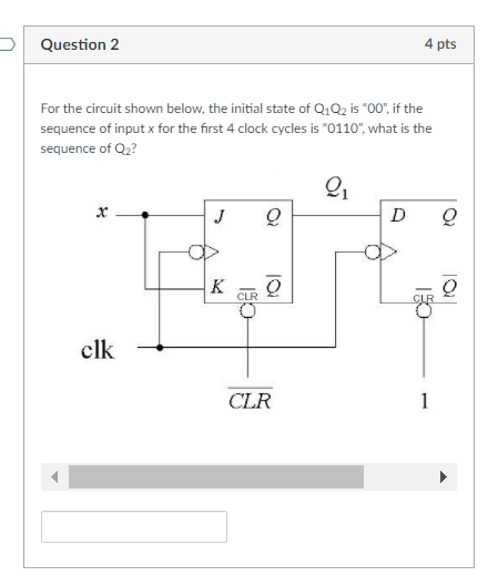 Solved Question 2 4 pts For the circuit shown below, the | Chegg.com