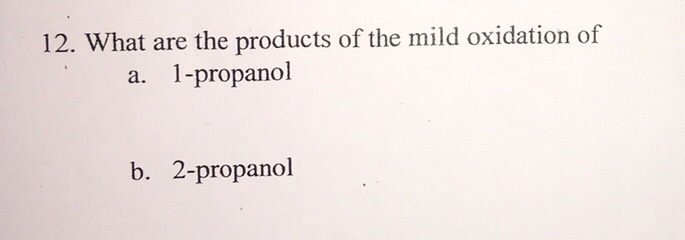 2 propanol mild oxidation