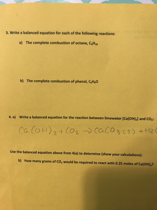 Chemical Equation For The Reaction Of Co2 And Lime Water Ca Oh 2 Tessshebaylo