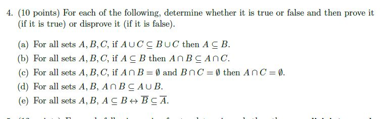 Solved 4. (10 points) For each of the following, determine | Chegg.com