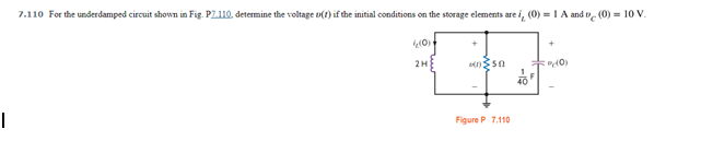Solved 7.110 For the underdamped circuit shown in Fig. | Chegg.com