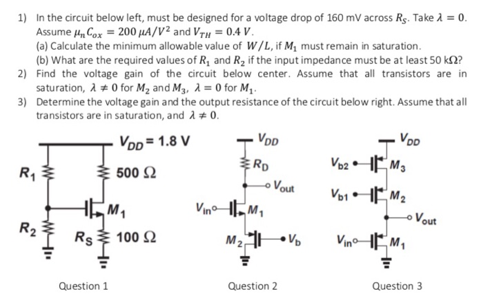 Solved 1 In The Circuit Below Left Must Be Designed For Chegg Com