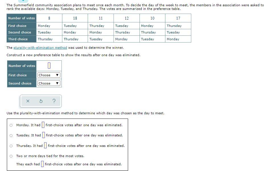 Solved The Summerfield community association plans to meet