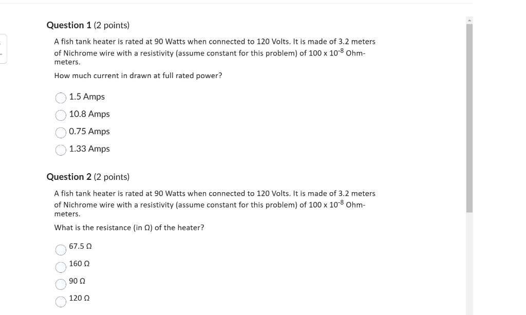 Solved A fish tank heater is rated at 90 Watts when