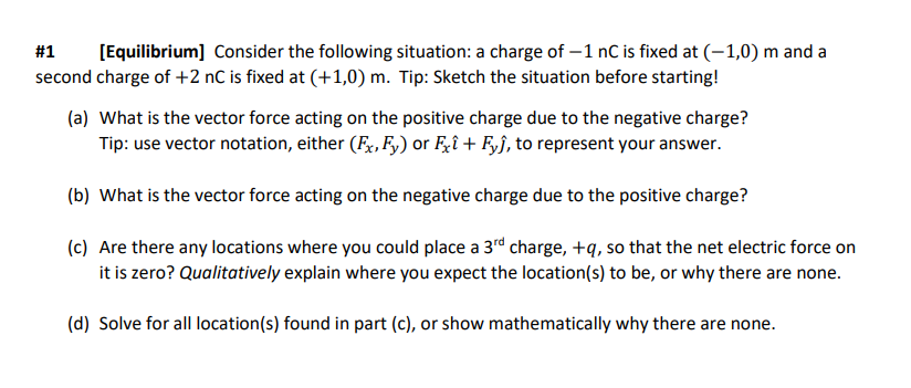 Solved \#1 [Equilibrium] Consider the following situation: a | Chegg.com
