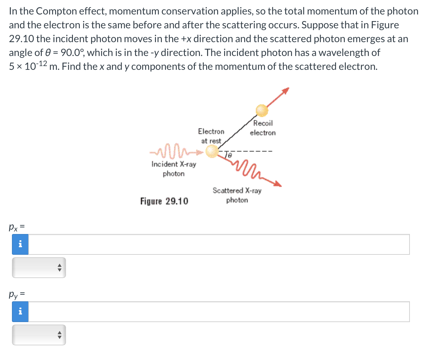 Solved In The Compton Effect, Momentum Conservation Applies, | Chegg.com