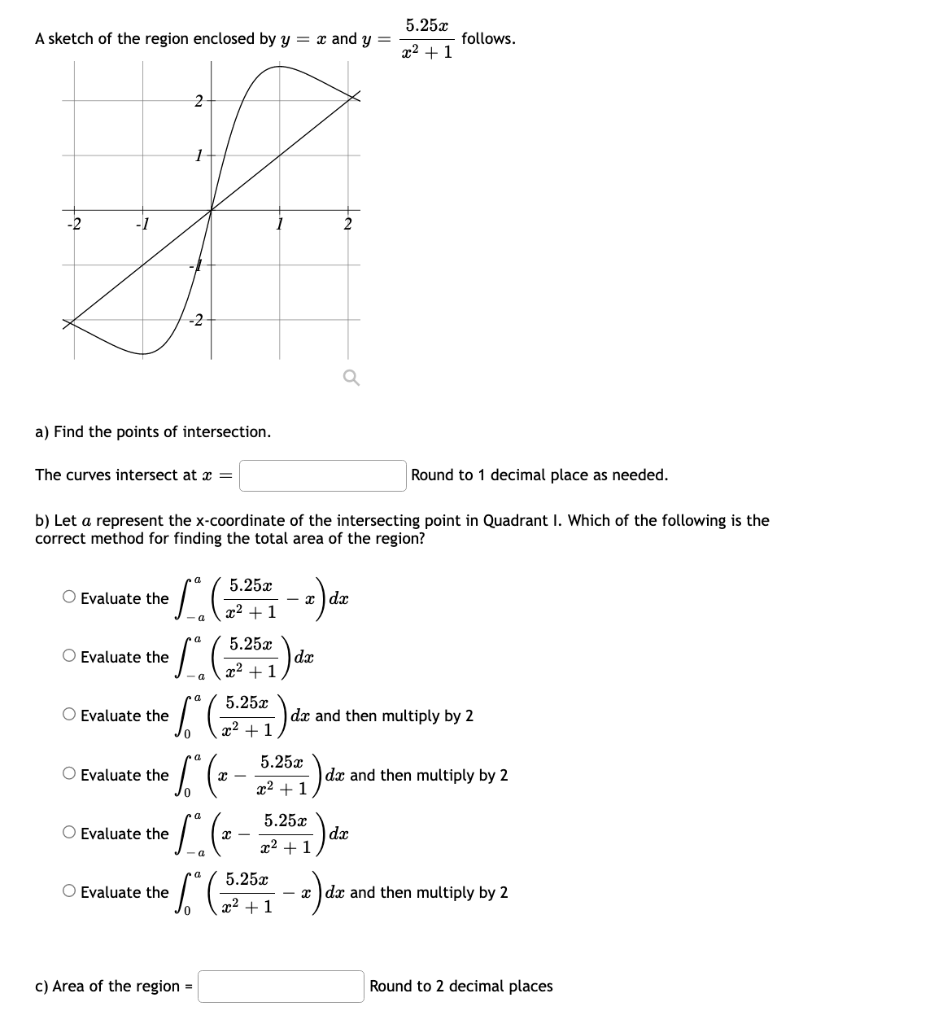 Solved A sketch of the region enclosed by y=x and | Chegg.com