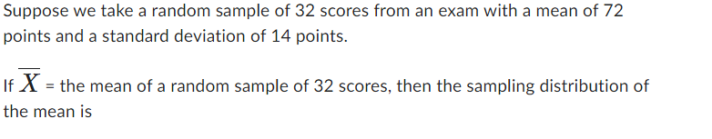 Solved Suppose we take a random sample of 32 scores from an | Chegg.com