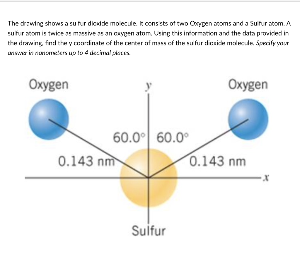 Solved The drawing shows a sulfur dioxide molecule. It