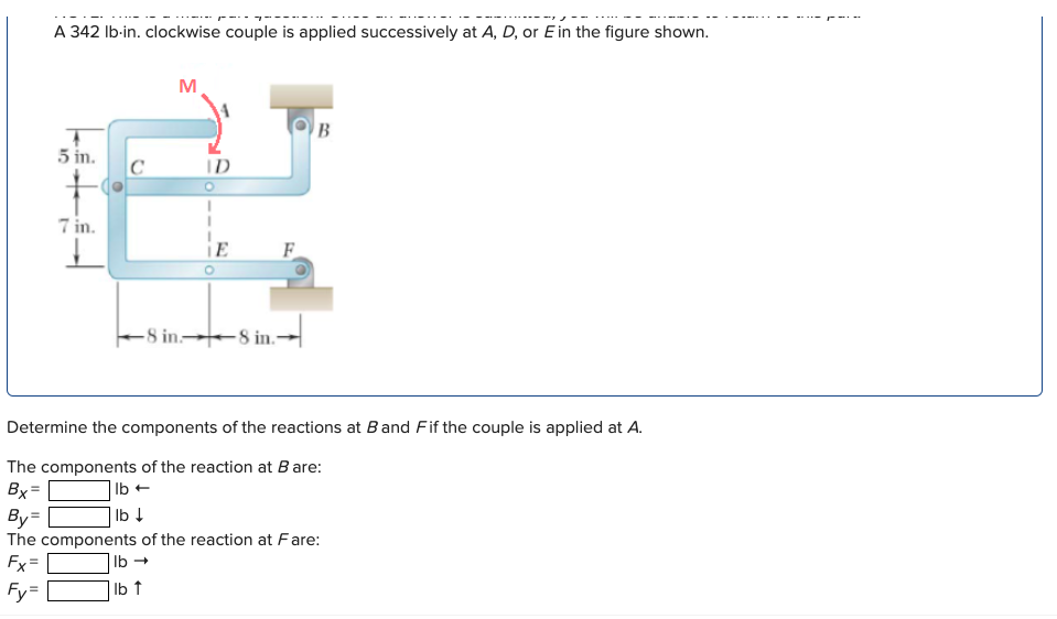 Solved B/ Determine The Components Of The Reactions At B And | Chegg.com