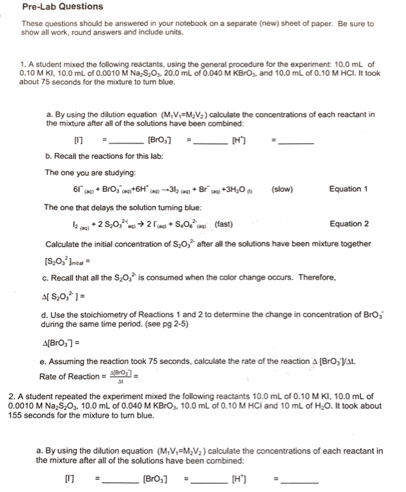 Solved A student mixed the following reactants, using the | Chegg.com