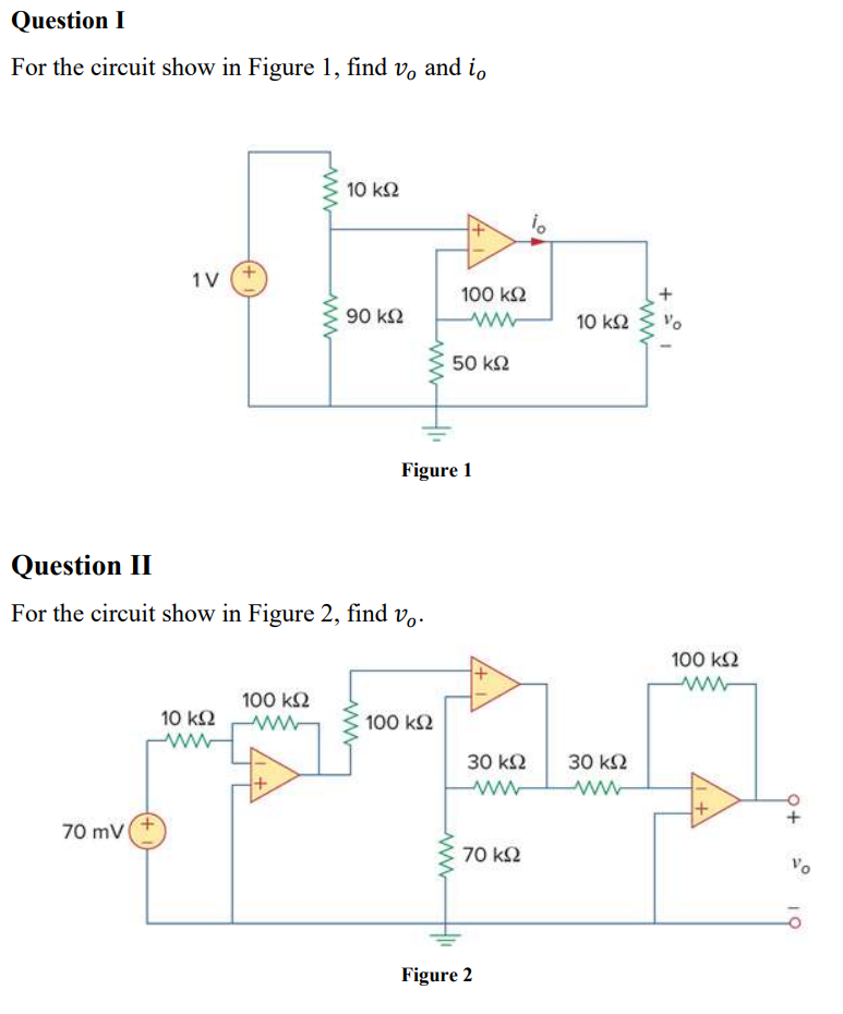 Solved Question I For the circuit show in Figure 1, find v, | Chegg.com