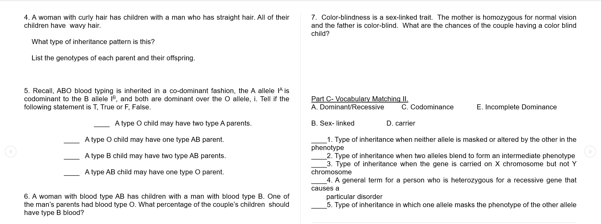 Solved 4. A woman with curly hair has children with a man | Chegg.com